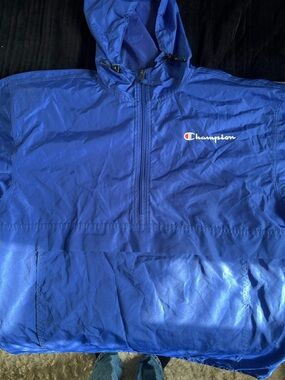 Champion Royal Blue Hooded Windbreaker Jacket